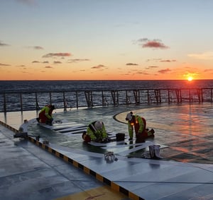 Work-on-helideck-in-sunrise